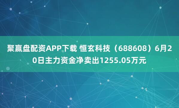 聚赢盘配资APP下载 恒玄科技（688608）6月20日主力资金净卖出1255.05万元